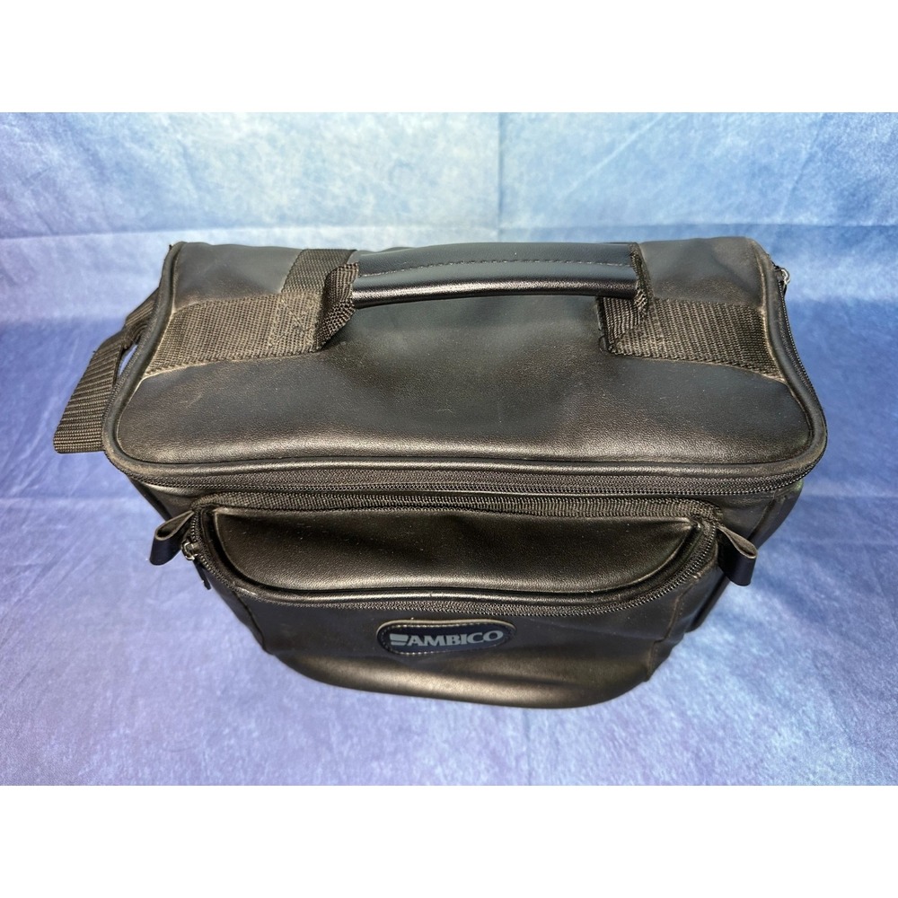 AMBICO Black Leather Shoulder Carry Case Camera Video Adjustable Pro Bag VTG - Picture 5 of 10